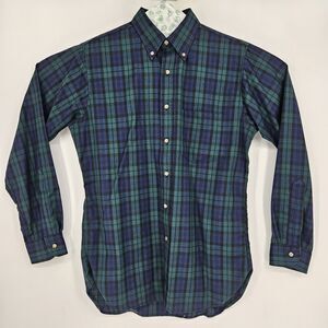 Sir Pendleton Shirt Mens Medium Virgin Wool Black Watch Tartan Plaid Button Down